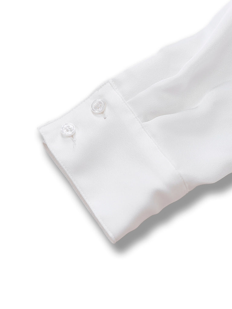 [Pre-Sale] 2PCS White & Black 1940s Blouse & Tartan Overall Pants