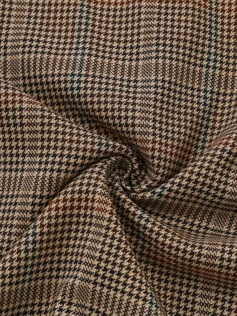 [Pre-Sale] Brown 1960s Houndstooth Suspender Pencil Skirt