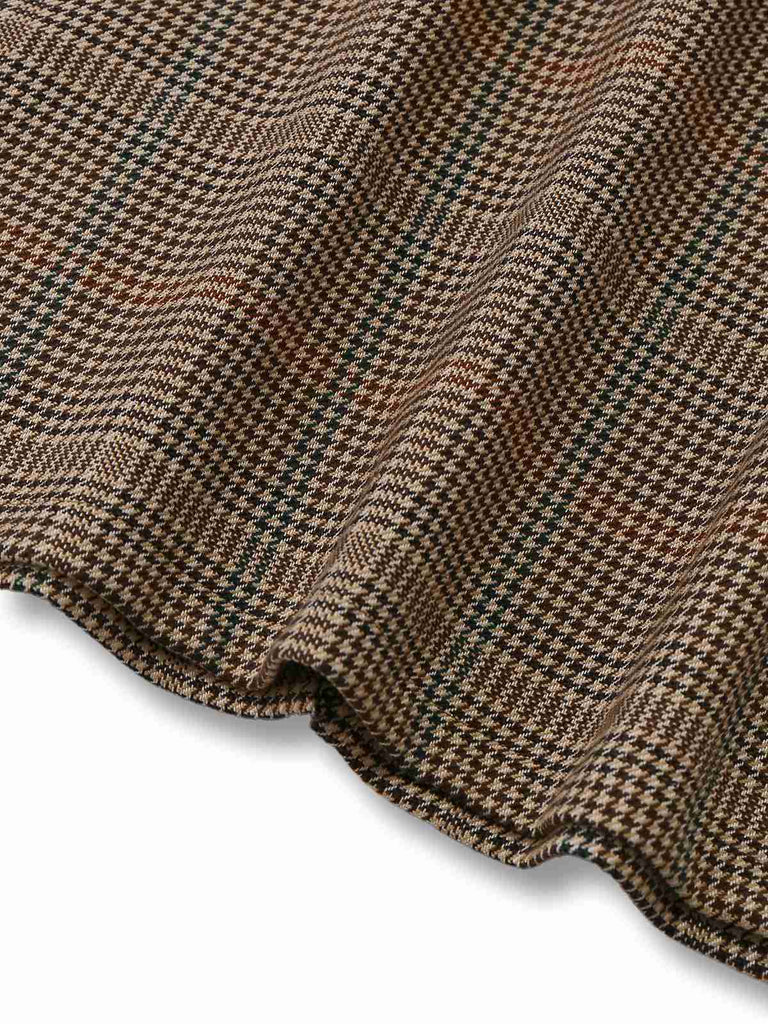 [Pre-Sale] Brown 1960s Houndstooth Suspender Pencil Skirt