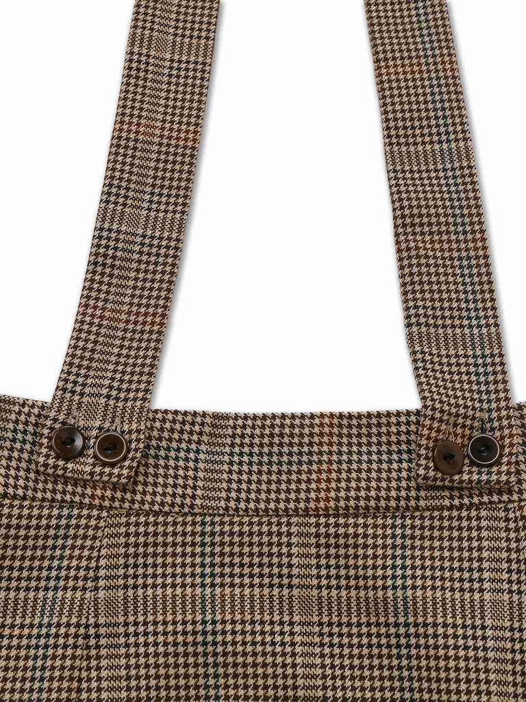 [Pre-Sale] Brown 1960s Houndstooth Suspender Pencil Skirt