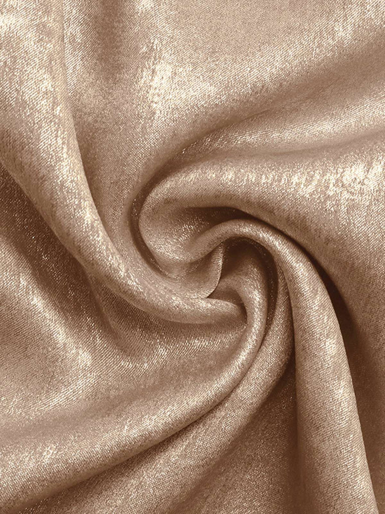 Gold 1950s Off-Shoulder Ruffled Shimmer Top