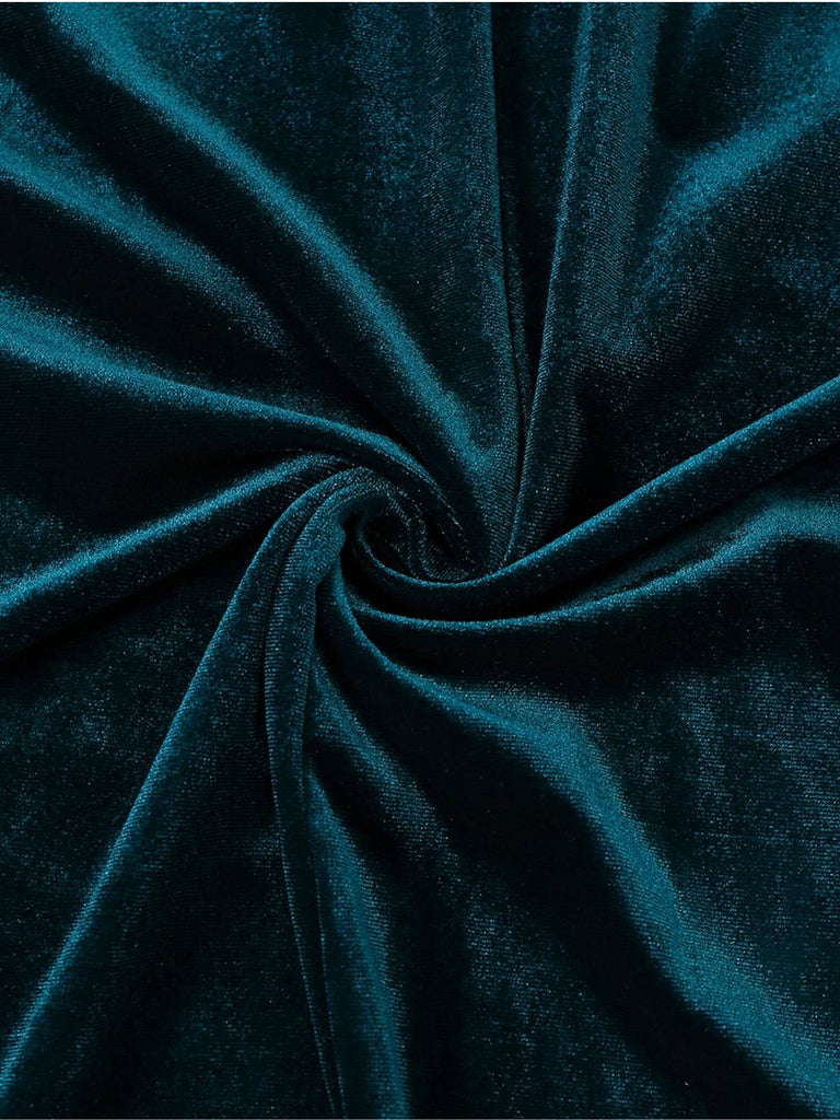 1980s Solid Velvet Double-Breasted Lapel Blazer