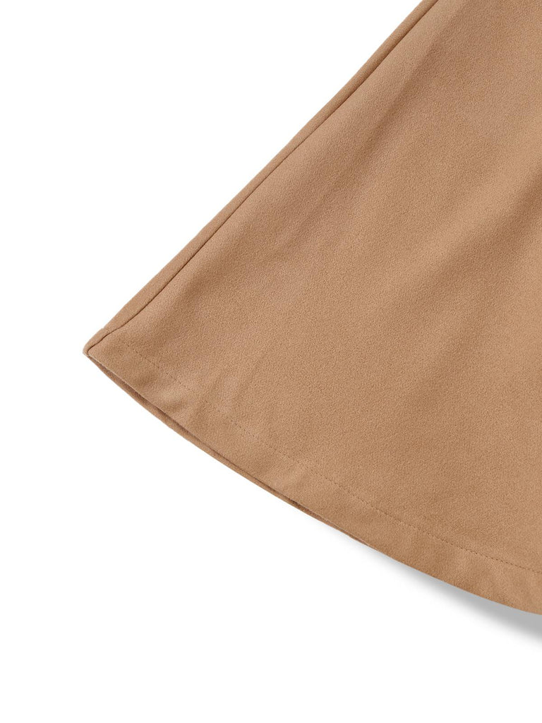 1970s Solid Turtlenecck Belted Cloak Jacket