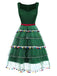 [Pre-Sale] Green 1950s Christmas Tree Bow Mesh Puffy Dress