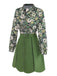 [Pre-Sale] 2PCS Green 1960s Psychedelic Floral Blouse & Scalloped Skirt