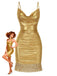 [Pre-Sale] Gold 1960s Metallic Fringe Bodycon Party Dress