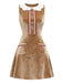 [Pre-Sale] Brown 1960s Christmas Gingerbread Velvet Dress