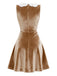 [Pre-Sale] Brown 1960s Christmas Gingerbread Velvet Dress