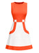[Pre-Sale] Orange & White 1960s Colorblock Sleeveless Mod Dress