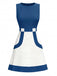 [Pre-Sale] Blue & White 1960s Colorblock Sleeveless Mod Dress