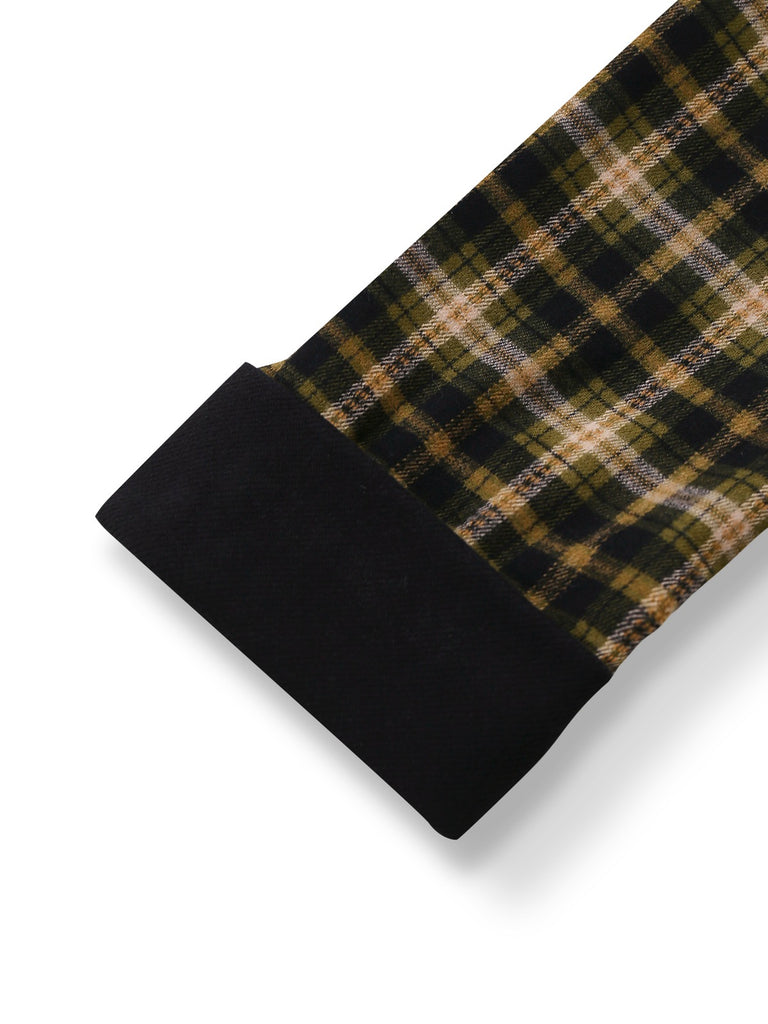 [Pre-Sale] 2PCS Green 1960s Plaid Diagonal Button Jacket & Skirt