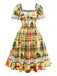 [Pre-Sale] Multicolor 1950s Christmas Tartan Sweetheart Lace Patchwork Dress