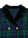 [Pre-Sale] Blue & Green 1940s Plaid Notched Collar Coat