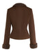 [Pre-Sale] 2PCS Dark Brown 1960s Faux Suede Fur Jacket & Skirt