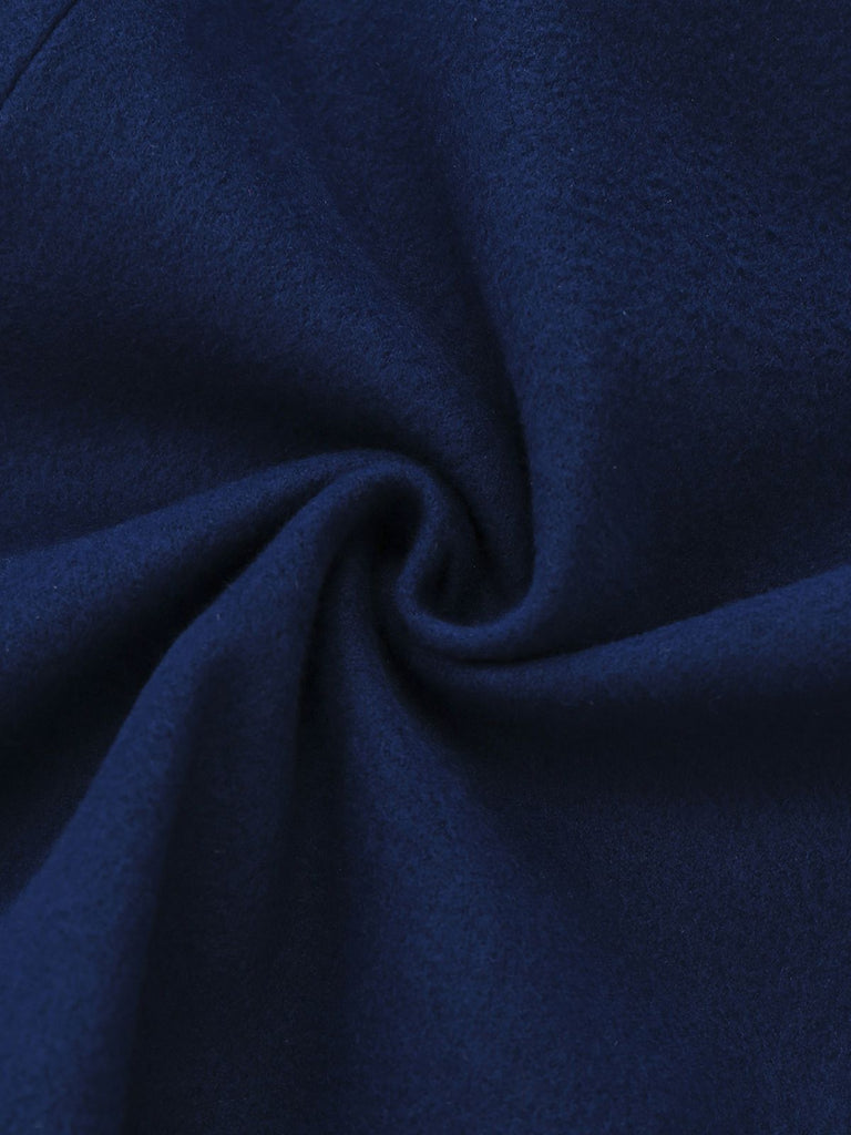 [Pre-Sale] Blue 1960s Faux Fur-Lined Belted Coat