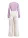 [Pre-Sale] Lavender 1930s Puff Sleeve Bow Tie Neck Jumpsuit
