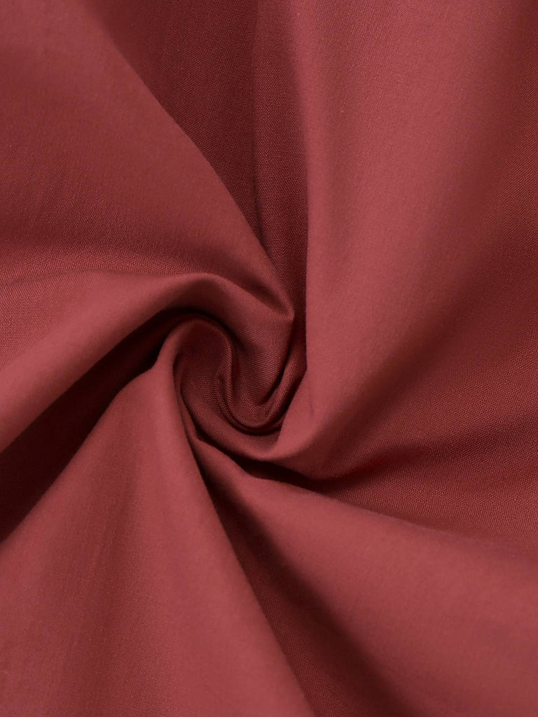 [Pre-Sale] Dusty Pink 1940s Cotton Contrasted Keyhole Ruffled Dress