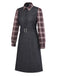 [Pre-Sale] Black 1940s Plaid Denim Patchwork Dress