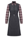 [Pre-Sale] Black 1940s Plaid Denim Patchwork Dress