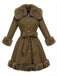 Cream 1950s Fur Collar Patchwork Coat