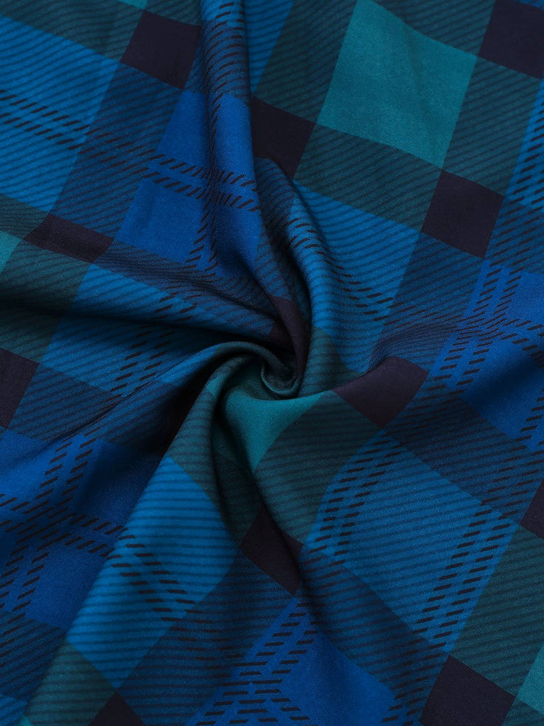 [Pre-Sale] 2PCS Dark Blue 1950s Lapel Vest & Plaid Dress