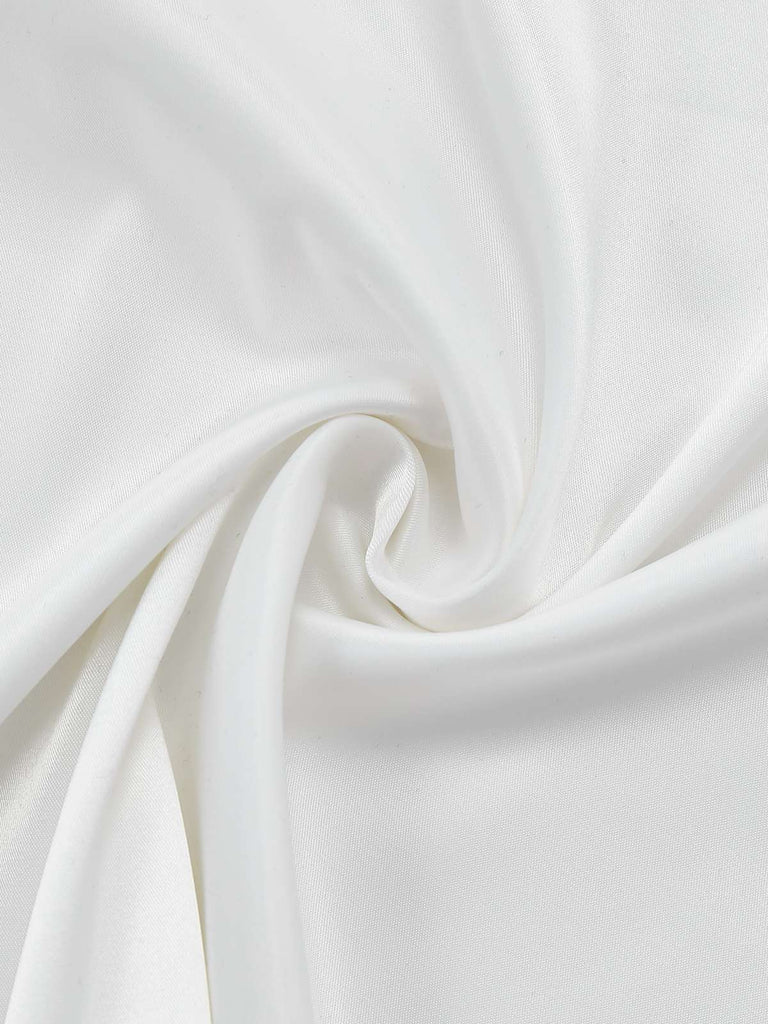 [Pre-Sale] White 1930s Satin Ruched Boat Neck Dress