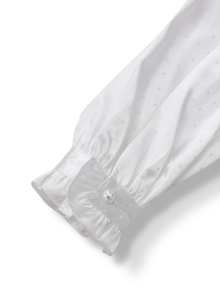 [Pre-Sale] Gray 1950s Satin Plaid Ruffle Stand Collar Dress