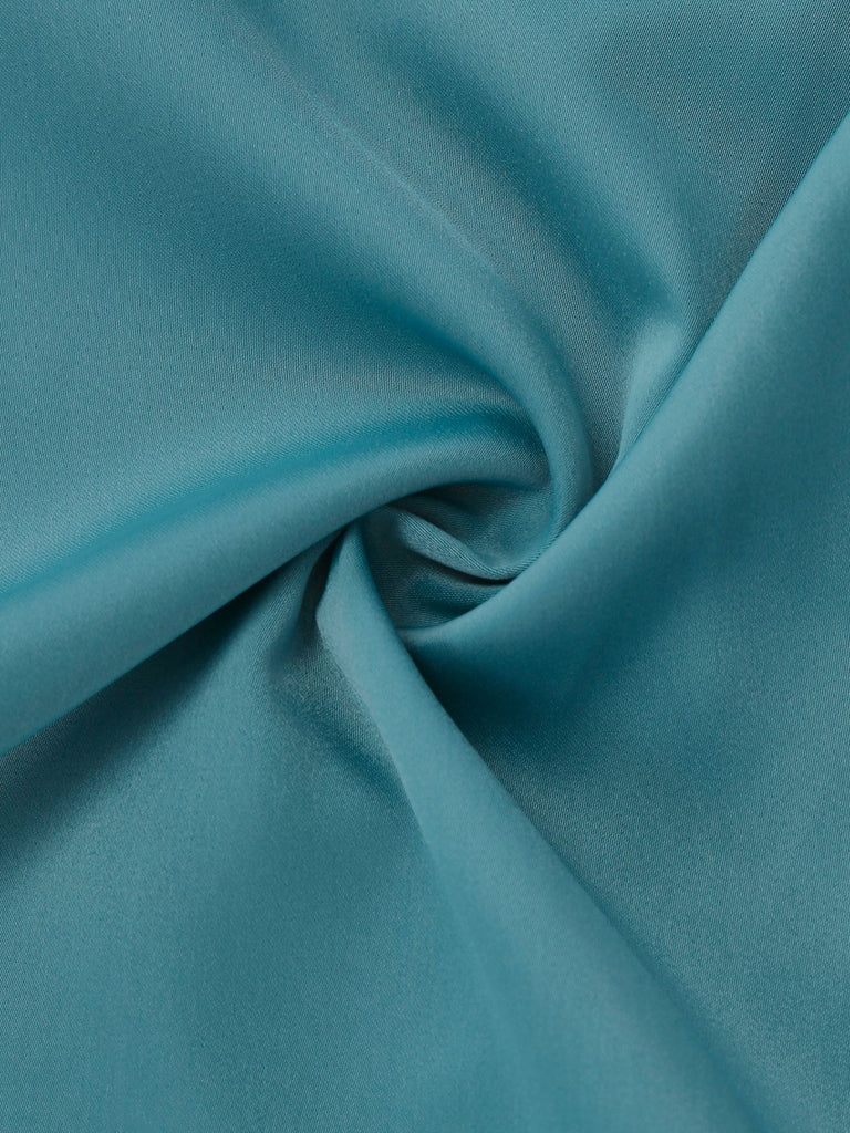 Blue 1970s Fur-Trim Lapel Sequin Belted Jumpsuit