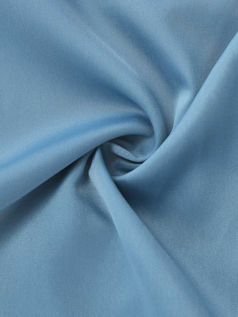 [Pre-Sale] Blue 1970s Fur-Trim Lapel Sequin Belted Jumpsuit