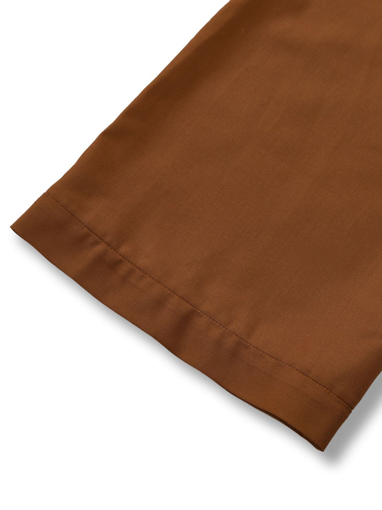 [Pre-Sale] Brown 1930s Ruched Brooch Royal Style Jumpsuit