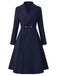 1950s Solid Notched Collar Dress Coat
