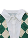 Green 1970s Argyle Fishtail Dress With Tie