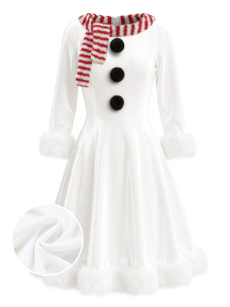 christmas snowman dress Costume school plays Cofar Black Metal 4 Length:60 inches Calorelle
