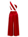 [Pre-Sale] Red & White 1960s One-Shoulder Stripes Jumpsuit