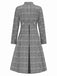 [Pre-Sale] Black 1960s Houndstooth Double-Breasted Stand Collar Coat