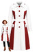 [Pre-Sale] White & Red Color-Block Belted Trench Coat