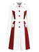 [Pre-Sale] White & Red Color-Block Belted Trench Coat