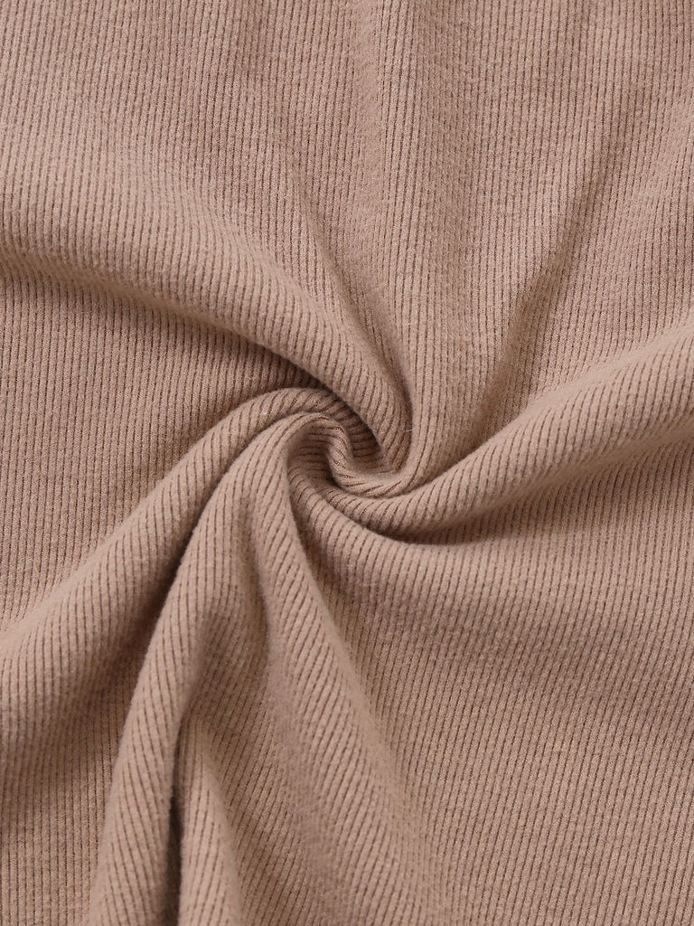 [Pre-Sale] Beige 1960s Cutout Layered Long Sleeve Knit Sweater