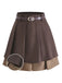 [Pre-Sale] Brown 1960s Preppy Layered Pleated Mini Skirt
