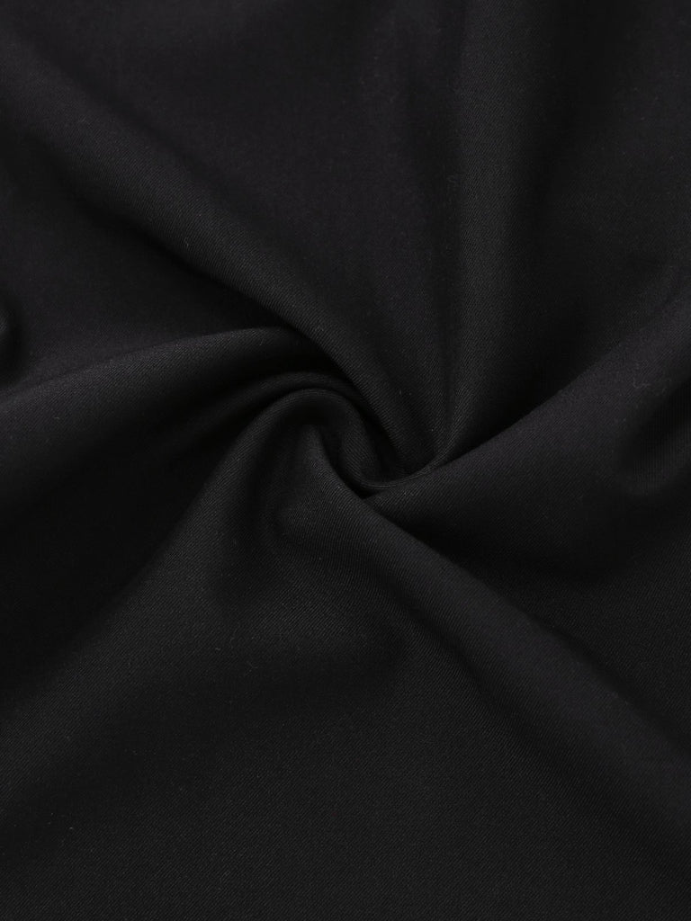 [Pre-Sale] Black 1940s Solid High Waist Lace-Up Pants