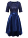 [Pre-Sale] Dark Blue 1950s Satin Sequined Embroidered Dress