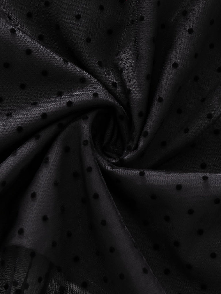 [Pre-Sale] Black 1920s Polka Dot Mesh Shift Dress