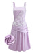 [Pre-Sale] Purple 1920s Floral Embroidered Mesh Satin Dress