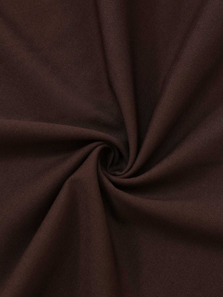 [Pre-Sale] Brown 1940s Contrasted Pin Tuck Lapel Dress