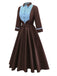 [Pre-Sale] Brown 1940s Contrasted Pin Tuck Lapel Dress