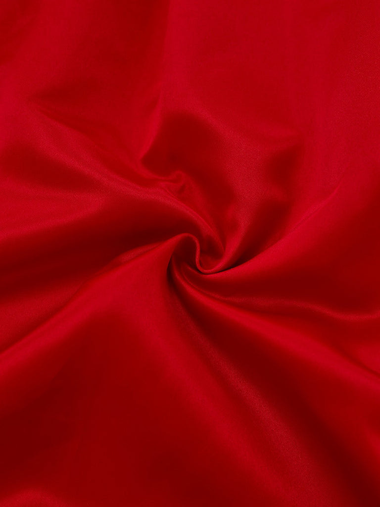 [Pre-Sale] Red 1950s Satin Bowknot Sleeve Swing Dress