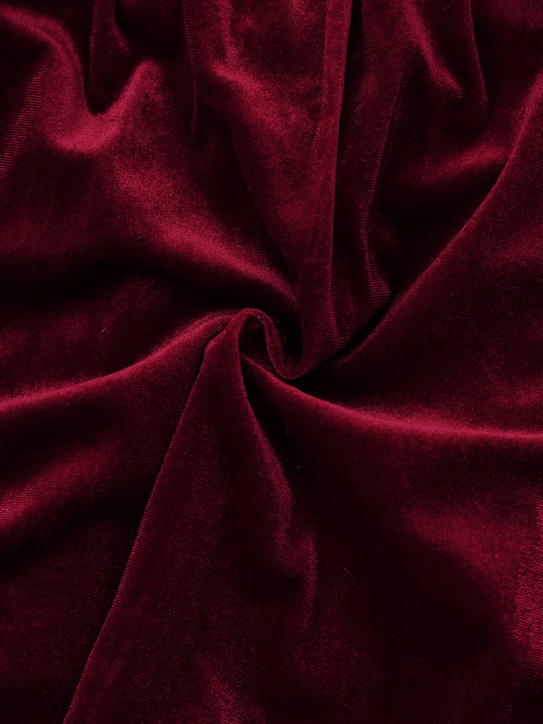 1970s Solid Square Neck Velvet Mini Dress