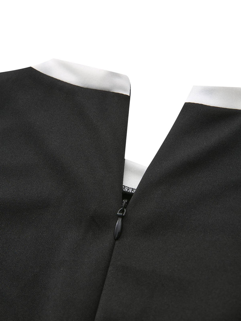 Black 1950s 3D-Floral Sleeveless Tie-Up Jumpsuit