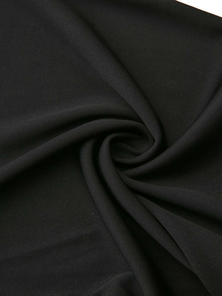 Black 1950s Pearl Beading Bow Belt Jumpsuit