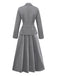 2PCS Grey 1940s Office Lapel Blazer & A-Line Pleated Skirt